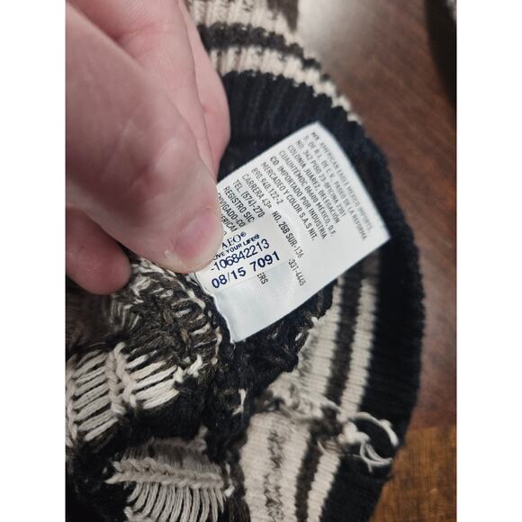 American Eagle Y2K Inspired Aztec Southwestern Knit Hoodie Sweater Neutral XS - Picture 5 of 8